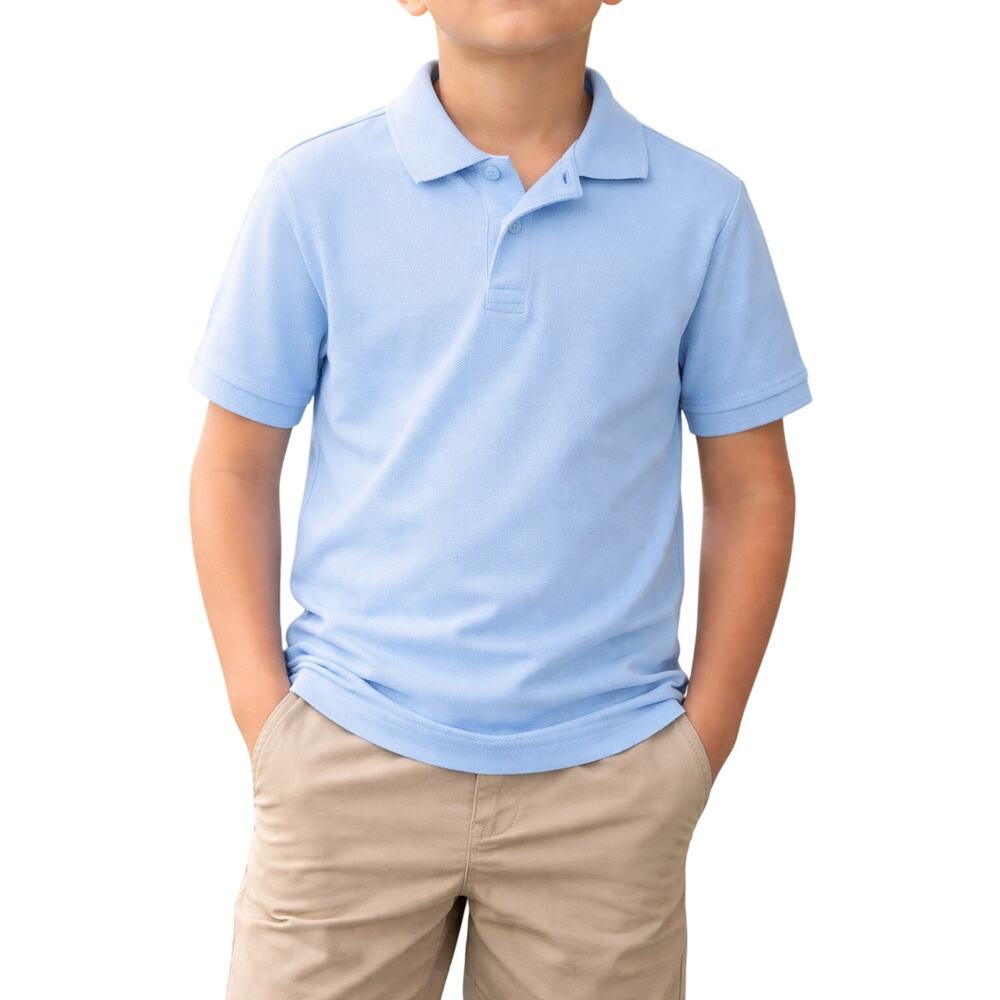 Nautica School Uniform Polo Shirt Youth L 14/16 Husky Light Blue20